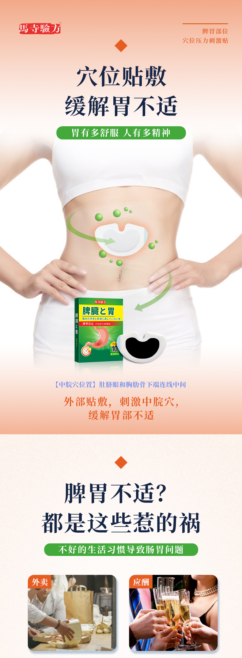 脾胃貼的正確貼法圖片，脾胃貼貼在哪個位置，兒童脾胃貼位置圖